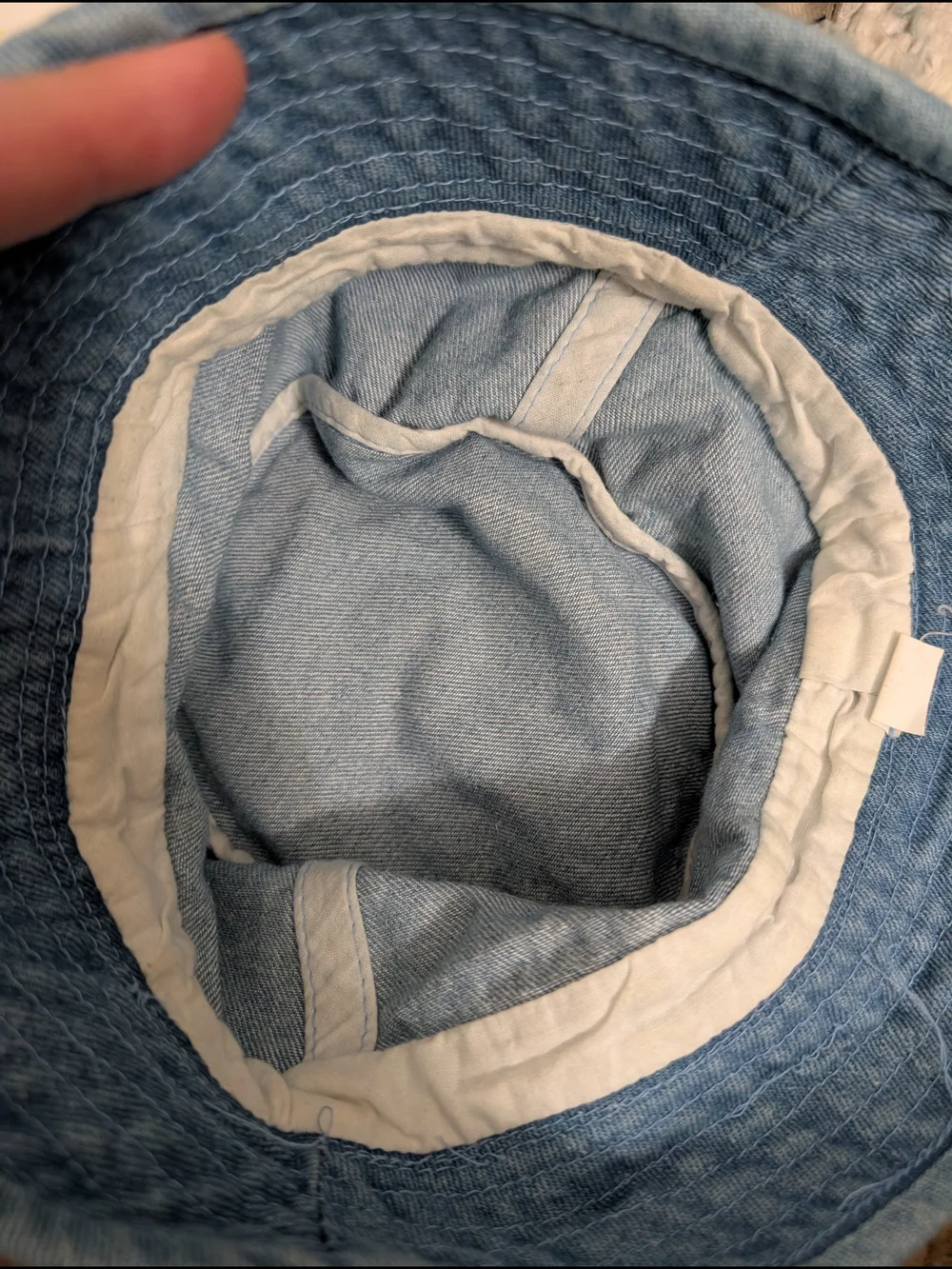 Embroidered Navy Light Blue Denim Bucket Hat